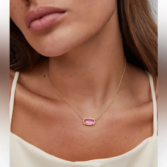 Kendra Scott Elisa Silver Pendant Necklace in Azalea Illusion - Picture 6 of 6